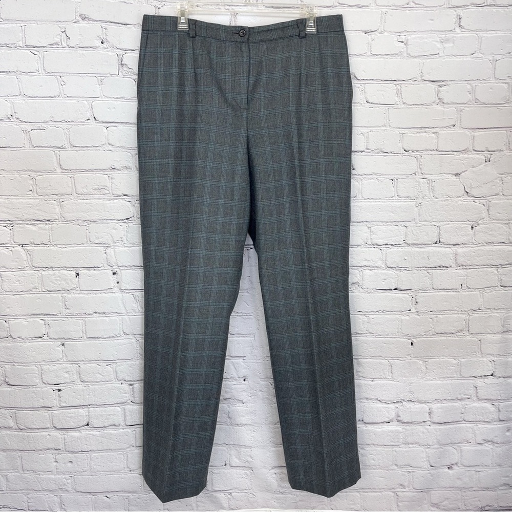 Pendleton Wool Plaid Pants Trousers Grey Plaid Sz 14